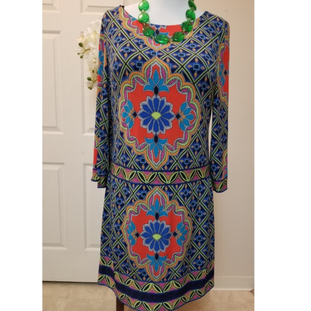 ⬇️Laundry by Shelli Segal Floral Scarf Print Dress